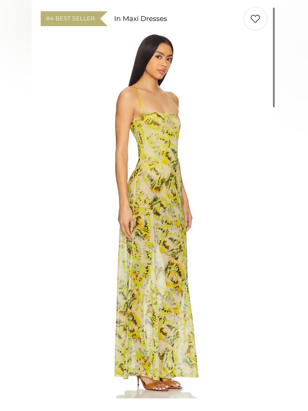AFRM Shea Dress in Lime Wing. NWT. XS